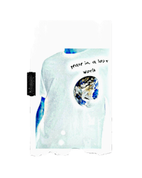 a t - shirt with a picture of the earth on it